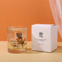 Neue Produktideen Handgemachte getrocknete Weihnachts geburtstags geschenk Gelee Gel Soja wachs Romantischer Duft Duft kerze mit getrockneter Blume