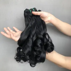 Paquetes de cabello humano con rizos mágicos de onda hinchable de Color Natural baratos de envío rápido, productos de belleza de cabello humano brasileño para mujeres