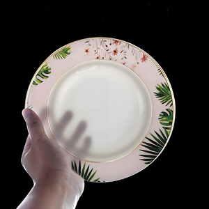 Luxury Gold Rim Reindeer Christmas Plates,Bone China Ceramic <strong>Xmas</strong> Festive Season <strong>Dinner</strong> Plate <strong>Set</strong> with Deer Design - Product Image 2