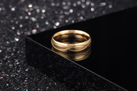 Mode 18k Plaqué Or Hypoallergénique Non Ternir Étanche En Acier Inoxydable 316L Couple Bague Bijoux