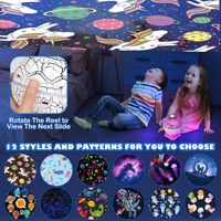 Projecteur d'étoiles Galaxy Night Light avec 12 films de projection, lumières de dinosaures pour enfants à changement de couleur pour adultes et enfants Cadeaux