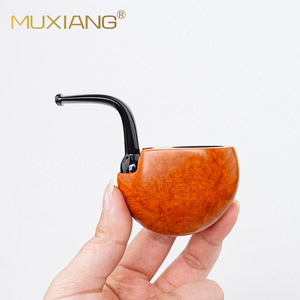 MUXIANG Briar Wood Tobacco Pipe Bent Shape Handmade Smoking Pipe For Men Gift - Product Image 1