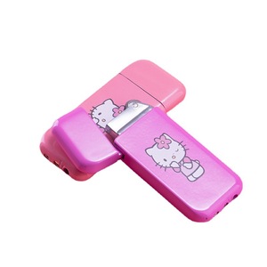 Mini Hello Kitty cartone animato ragazza carina in metallo gonfiabile fiamma aperta Ultra sottile butano accendino - Product Image 6