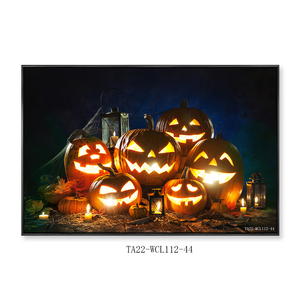 Su misura di Halloween acquerello su tela stampa LED da parete arte decorazione per la casa con zucca strega per castello e pipistrello scenario soggetto