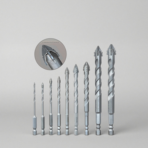 Conjuntos de Brocas para Cimento Profissionais de 6/8/10/12mm com Haste Hexagonal para Alvenaria, Concreto, Mármore, Cerâmica, Azulejo, Tijolo - Comprimento de 73-86mm - Product Image 2