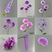 Flores Artificiales de Seda Morada Qibai, Molduras Artificiales para Techo de Auditorio, Decoración con Flores Artificiales, Paquete de Regalo Decorativo