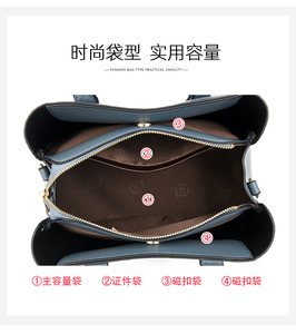 Bolso de Mano de PU con Textura Simple para Compras, Bolso Tote Diagonal de Gran Capacidad para Mujer, Nuevos Bolsos de Mujer - Product Image 3