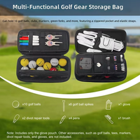 Étui de rangement portable en EVA rigide pour équipement de golf, pochette zippée en nylon avec sangles élastiques pour le parcours de golf