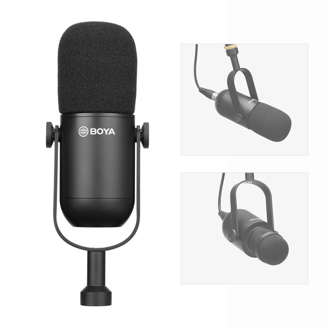 BOYA BY-DM500 Live Broadcasting Studio Recording Podcasting  Cardoid Dynamic Microphone Professional