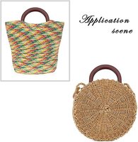 Remplacement Accessoires D Forme Ronde En Bois Sac Poignées pour BRICOLAGE À La Main Sacs À Main Sac À Main de Plage De Paille Sac Cadre Baiser Fermoir
