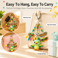 Porte-clés Weimei personnalisé multi-styles avec perles, figurine mignonne en PVC, mini-porte-clés pour sac, couleur personnalisée, cadeau porte-clés sur le thème des fêtes