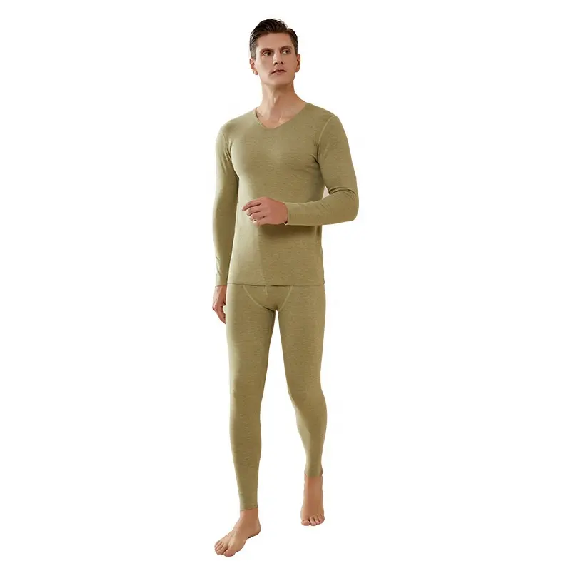 High quality men's long johns thermal underwear 2 pcs set of top and pants