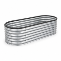 Bac à légumes surélevé en métal, en acier galvanisé ondulé, kit de jardinière modulaire pour la culture de légumes et d'herbes en extérieur