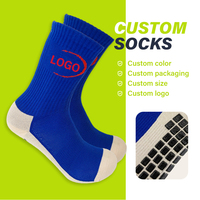 Chaussettes de football antidérapantes à compression élastique avec grip en silicone, logo personnalisé pour le sport