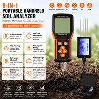 Analyseur de sol agricole NPK/PH/EC, capteur d'humidité et de nutriments, testeur de sol portable 7 en 1 avec enregistreur de données LCD