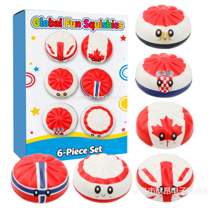 Jouets anti-stress en forme de drapeaux de pays de la Coupe du Monde de 8,5 cm, à récupération lente, décorations de bureau, cadeaux de fête - Product Image 1