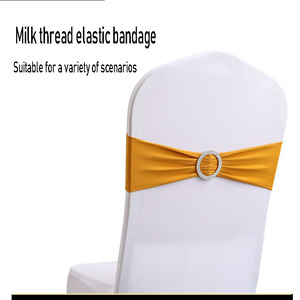 Venta al por mayor de Spandex lazos elásticos funda para silla elástica fajas para silla para decoraciones para fiesta de boda silla - Product Image 4