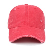 Casquette de baseball en denim de coton lavé personnalisée, style vintage déchiré et vieilli, casquette de papa réglable, brodée, fabricant OEM