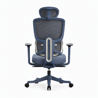 Chaise de Direction Ergonomique à Dossier Haut en Maille avec Soutien Lombaire Réglable et Accoudoirs 4D Pivotants pour Entreprises