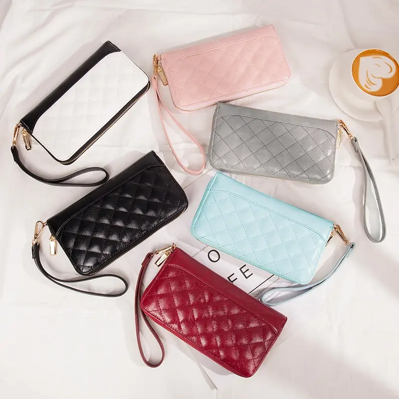 Wholesale Fashion Coin Purse Multifunction Clutch Bag For Woman Long Leather Wallet