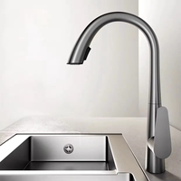 Robinet de lavabo mural moderne de luxe en acier inoxydable, 2 poignées, 2 trous, finition chromée, avec douchette extractible eau chaude/froide