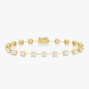 Pulseras Flotantes de Diamantes de Oro Sólido de 14k y 18k, Joyería Fina de Lujo, Redondas, Cultivadas en Laboratorio, Estilo Tenis, Únicas, Minimalistas, para Uso Diario - Product Image 3
