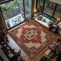 Tapis personnalisé en velours cristal, motif ethnique persan vintage, lavable, pour salon, chambre à coucher, vente en gros