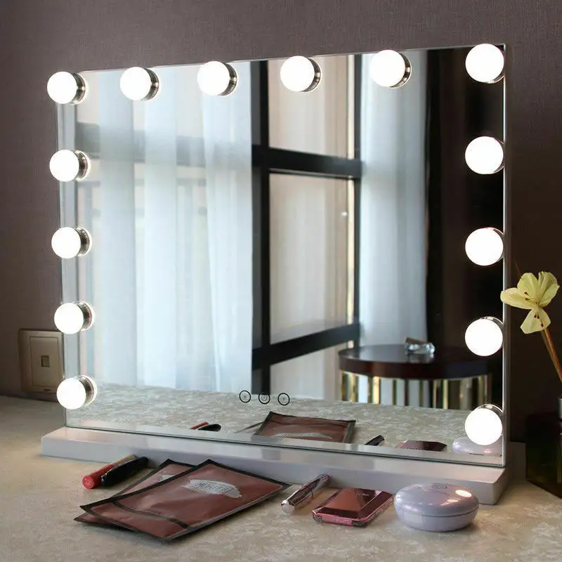 M1460 Détecteur d'écran tactile multifonction monté avec lumière LED Miroir de maquillage Hollywood réglable