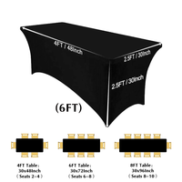 Vêtements de table personnalisés, couverture de table extensible, nappes de 6 pieds, impression couleur pour événements marketing