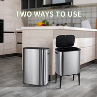 Tempat Sampah Sensor Pintar Stainless Steel 55L (14.5 Gal) Tempat Sampah Otomatis Sensor Otomatis untuk Dapur Kantor Ruang Tamu