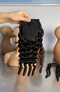 Extensions de cheveux humains bouclés birmans, queues de cheval à cordon, fournisseurs de cheveux humains, prix de gros, haute qualité - Product Image 2