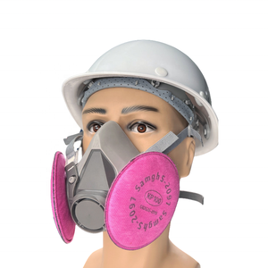 قناع تنفس نصفي CGLX 6200+2097 للحماية من الرذاذ الكيميائي والطلاء واللحام والغبار مع فلتر وردي - Product Image 4