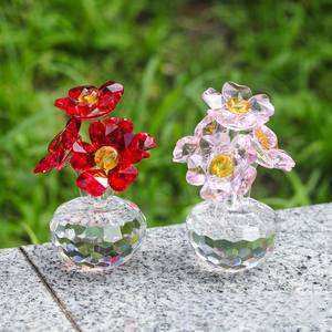 Flores <span class=keywords><strong>de</strong></span> Cristal, Flora y <span class=keywords><strong>Fauna</strong></span>, Rosa Roja, Flores <span class=keywords><strong>de</strong></span> Corazón Rosa Melocotón, Decoración para Mini Sala <span class=keywords><strong>de</strong></span> Estar, Dormitorio, Adornos - Product Image 2