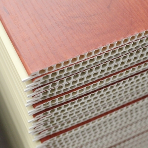 Nhà Máy bán hàng trực tiếp sợi tre Panel tường hiện đại PVC gạch trần cho nhiều cảnh ứng dụng vuông chống cháy thiết kế - Product Image 3