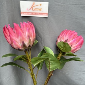Kewei ดอกไม้ประดิษฐ์ประดิษฐ์แบบ Protea สัมผัสของจริงดอกไม้ประดิษฐ์หัวเดียวดอกไม้บ้านหรูหรา <span class=keywords><strong>T628</strong></span> - Product Image 3