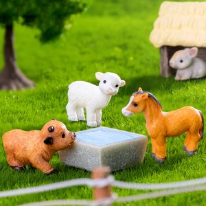 Figuras de Resina Simulada de <span class=keywords><strong>Ganado</strong></span>, Ovejas y Caballos, Miniaturas para Decoración de Paisajes Agrícolas, Adornos de Animales Pequeños, Accesorios para Manualidades - Product Image 1