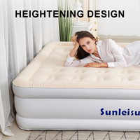 Matelas gonflable personnalisé à double rasied pour point de chute Matelas gonflable pleine grandeur pour le camping avec pompe