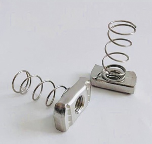 Stainless Steel SS 304 316 Strut Channel Spring Nuts M6 Natural Finish Fully <b>Threaded</b> Square Nut - Product Image 2