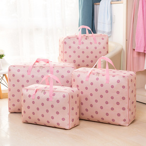 Large Capacity Printed Oxford Cloth Travel Comforter Bag Waterproof Clothing Storage Rectangle Quilt Bag Bedroom Use - Product Image 3