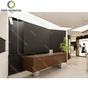 เคาน์เตอร์ร้านไม้แบบกำหนดเอง ชั้นวางเสื้อผ้าโลหะ ทนทาน เฟอร์นิเจอร์ร้านขายเสื้อผ้า สำหรับร้านเสื้อผ้าสตรี การออกแบบตกแต่งภายในร้าน - Product Image 5