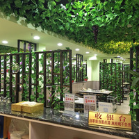 Guirlande de feuilles vertes artificielles pour plafond, feuilles de vigne, fausse guirlande florale, décoration de vitrine, plante grimpante, rotin, pour les fêtes