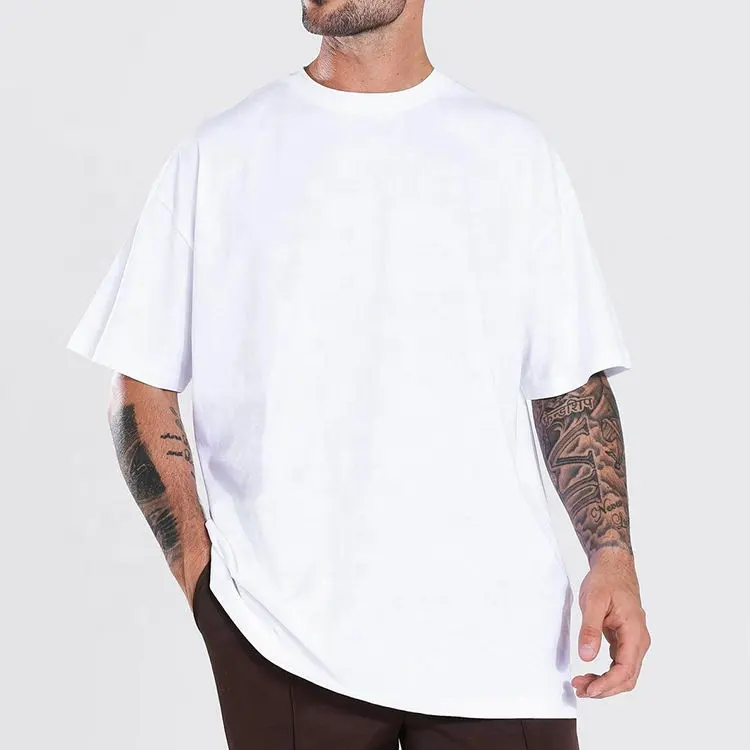 Custom LOGO 100% cotton Men's Summer T-Shirts Drop Shoulder Short Sleeve Oversized High Quality T shirt Clothing For Men
