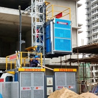 Monte-charge de construction SC200 à double cabine pour projets de façade de bâtiment