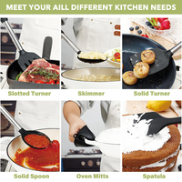 TOALLWIN Ustensiles de cuisine en silicone, ensemble d'ustensiles de cuisine en silicone en gros avec ciseaux