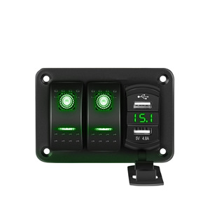 Chất lượng cao 2 Bộ Rocker chuyển đổi tấm kép USB sạc cho rvs Trailer xe buýt tàu - Product Image 1