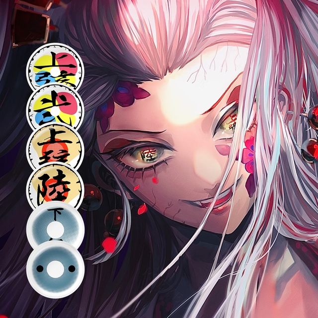 Halloween Lenses Pseyeche Contact Lenses for Costume Nezuko Lens Cosplay
