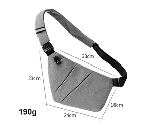 New Trendy Mens Canvas Chest Bag Sports Fanny Pack Cross Body Multi-function Single Shoulder Anti-theft <b>Backpack</b> - Product Image 4