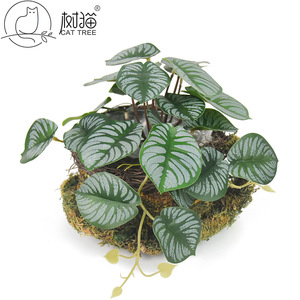 Tree Cat Artificial Fiddle <b>Leaf</b> Vine 17 In Plastic Waterproof <b>Wall</b> <b>Decor</b> Home <b>Decor</b> Photography Props - Product Image 5