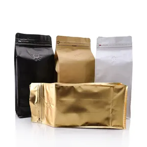 Free Sample Size 32oz 1kg 2lb Costa Rica Square Bottom Coffee Package Bag With Valve And Zipper