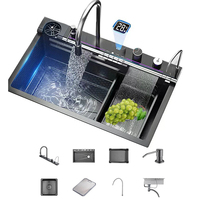 Keorh Robinet cascade d'évier de cuisine multifonction intelligent en acier inoxydable de haute qualité